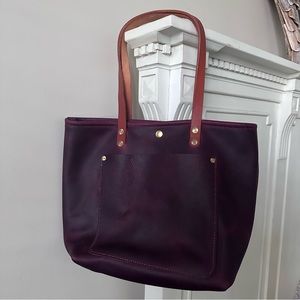 Lamb Leather Goods purple kodiak full grain leather tote bag